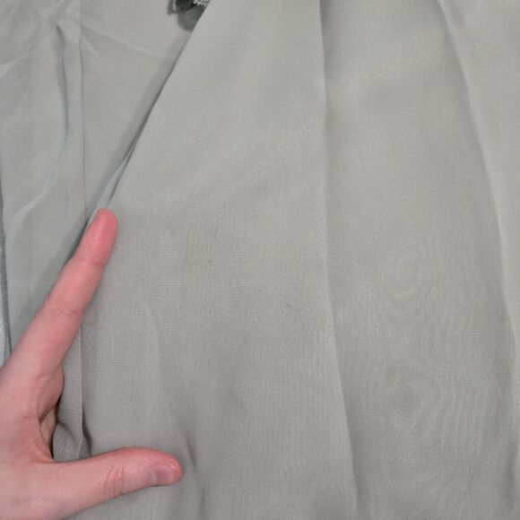 Vintage Landa Silver Beaded Sequin Maxi Evening Prom Dress Size 14 90's Y2K - Picture 6 of 8